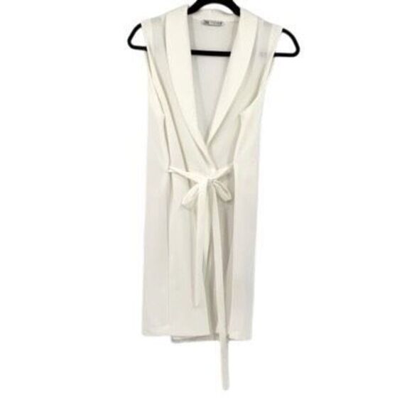 Zara White Sleeveless Wrap Dress Size Small - Picture 2 of 11